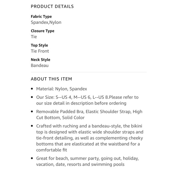 nwt zaful ruffle bandeau high cut bikini set - Picture 4 of 13